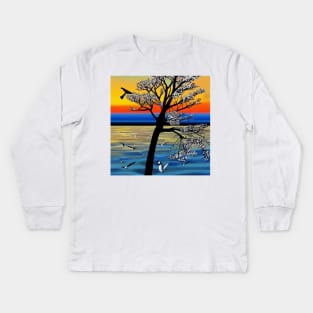 Picturesque Sunset Kids Long Sleeve T-Shirt